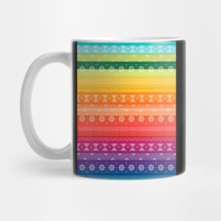 Peruvian Textile Style Design / Rainbow Flag with geometric shapes. Mug